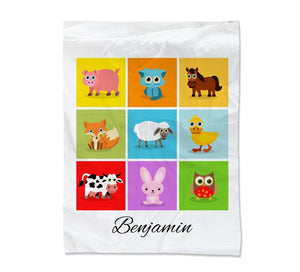 Farm Animal Collage Blanket Medium
