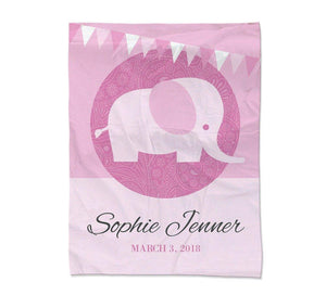 Pink Elephant Blanket Large