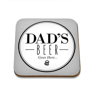 Dad's Beer Square Coaster - Set of 4