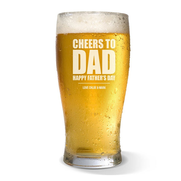 Cheers to Dad Standard 285ml Beer Glass