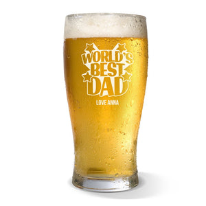 World's Best Dad Standard 425ml Beer Glass