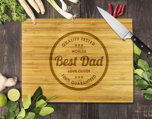 Best Dad Bamboo Cutting Board 8x11"