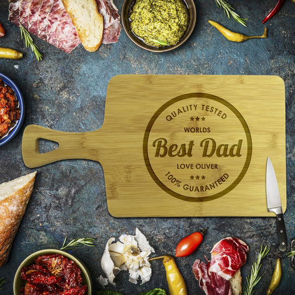 Best Dad Rectangle Bamboo Serving Board