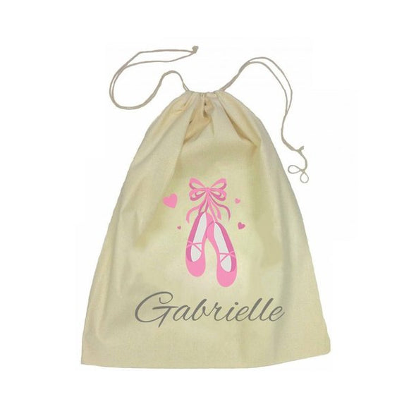 Calico Drawstring Bag - Ballet Shoes