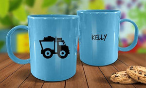 Truck Plastic Mug - Blue