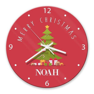 Christmas Tree Glass Clock