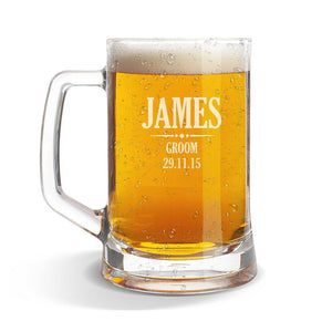 Groom Glass Beer Mug