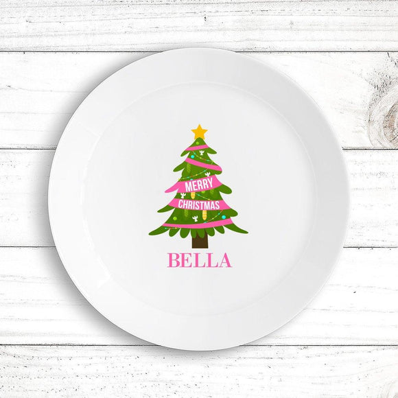 Pink Christmas Kids' Plate