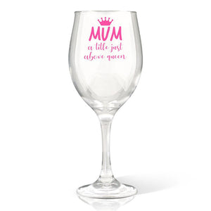 Mum Crown Wine Glass