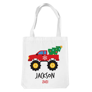 Red Monster Truck Premium Tote Bag