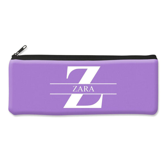 Purple Monogram Pencil Case - Large
