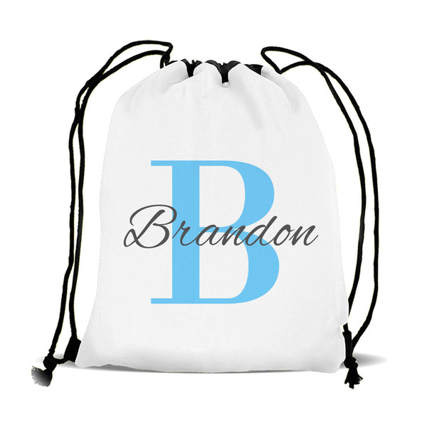 Blue Monogram Drawstring Sports Bag Officeworks Photos
