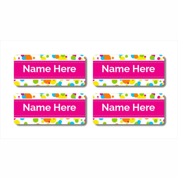 Bubbles Rectangle Name Labels 32pk