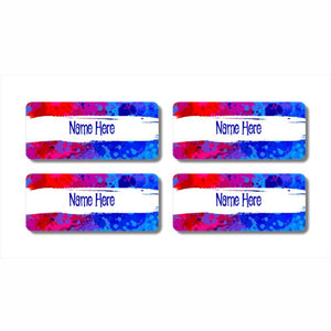 Splatter Rectangle Name Labels 32pk