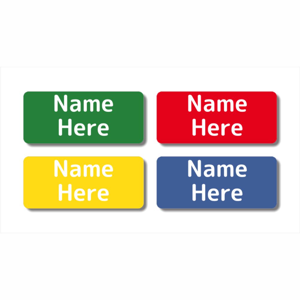 Multi Colour - Classic Rectangle Name Labels 32pk – Officeworks Photos