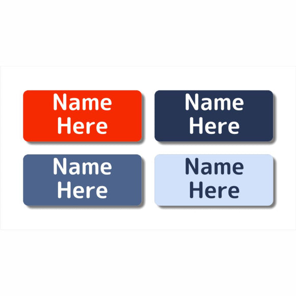 Multi Colour - Nautica Rectangle Name Labels 32pk
