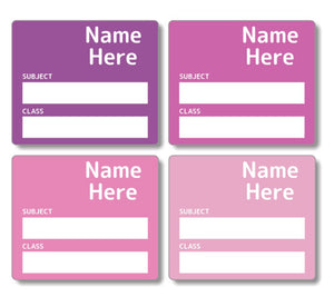 Multi Colour - Magenta School Book Labels 16pk