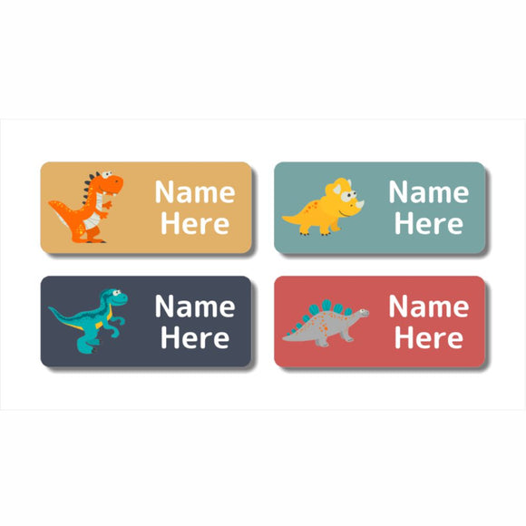 Dinosaur Rectangle Name Labels 32pk