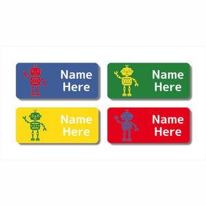 Robot Rectangle Name Labels 32pk