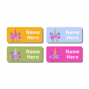 Unicorn Horn Rectangle Name Labels 32pk