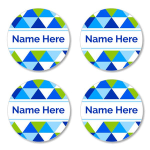 Geometric Round Name Labels 30pk