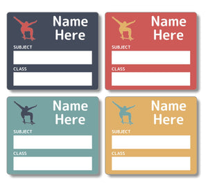 Skater School Book Labels 16pk