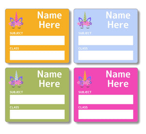 Unicorn Horn School Book Labels 16pk