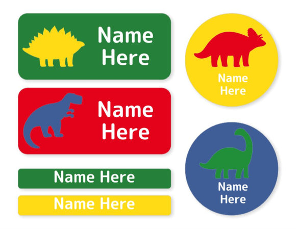 Dino Silhouette Mixed Name Label Pack