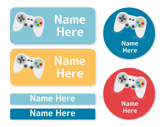 Gaming Mixed Name Label Pack