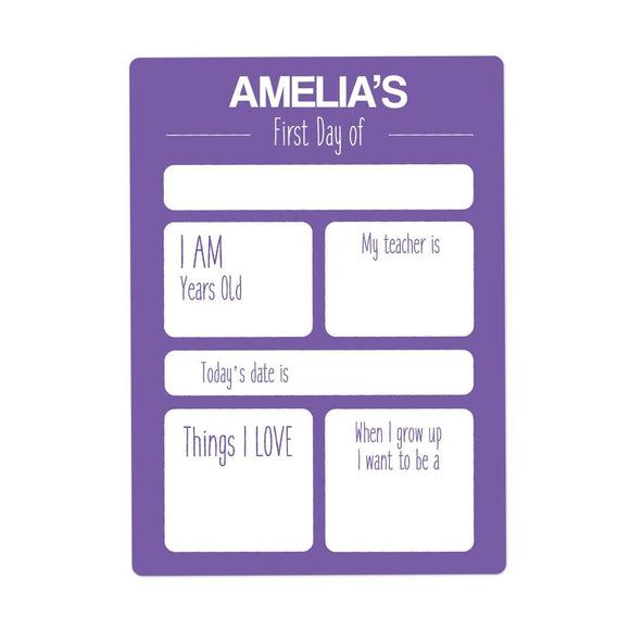 Purple First Day Sign - Large
