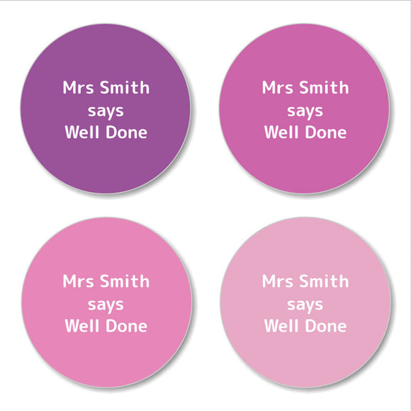 Multi Colour - Magenta Teacher Stickers