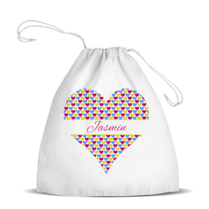 Heart Premium Drawstring Bag