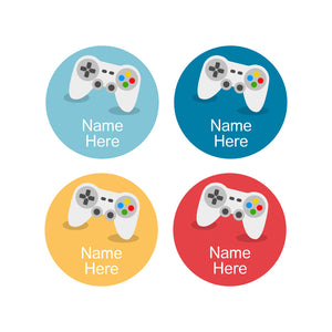 Gaming Round Name Labels 30pk