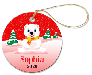 Red Snow Round Decoration