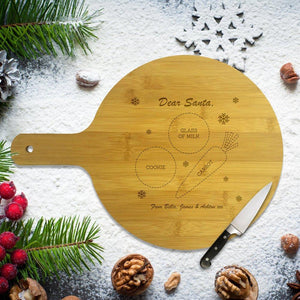 Santa Round Bamboo Serving Board