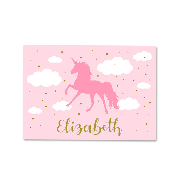 Pink Unicorn Wipe Clean Placemat - Small