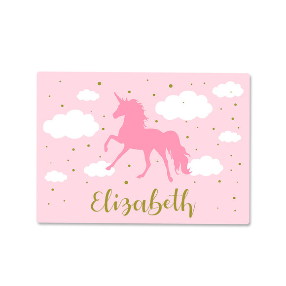 Pink Unicorn Wipe Clean Placemat - Large