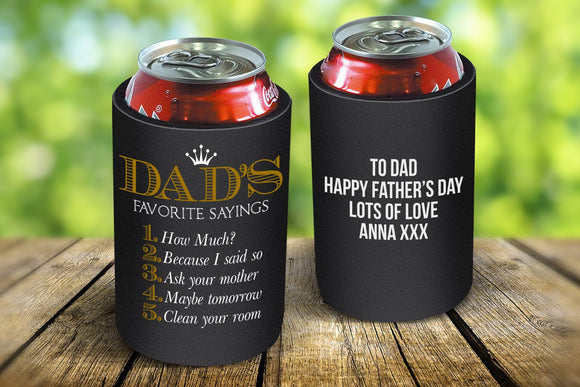 Dad Sayings Drink Cooler